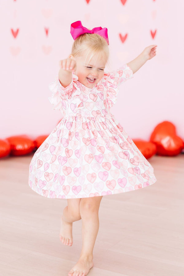 melt-my-heart-3-4-sleeve-ruffle-twirl-dress Mila &  Rose - Sophia's Style-Melt My Heart 3/4 Sleeve Ruffle Twirl Dress-6-12M--1